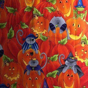 Halloween Fabric Cats
